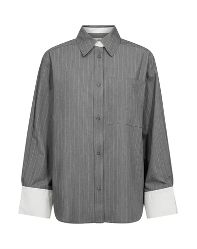 Co´Couture - PennyCC Pin Skjorte - Mid Grey